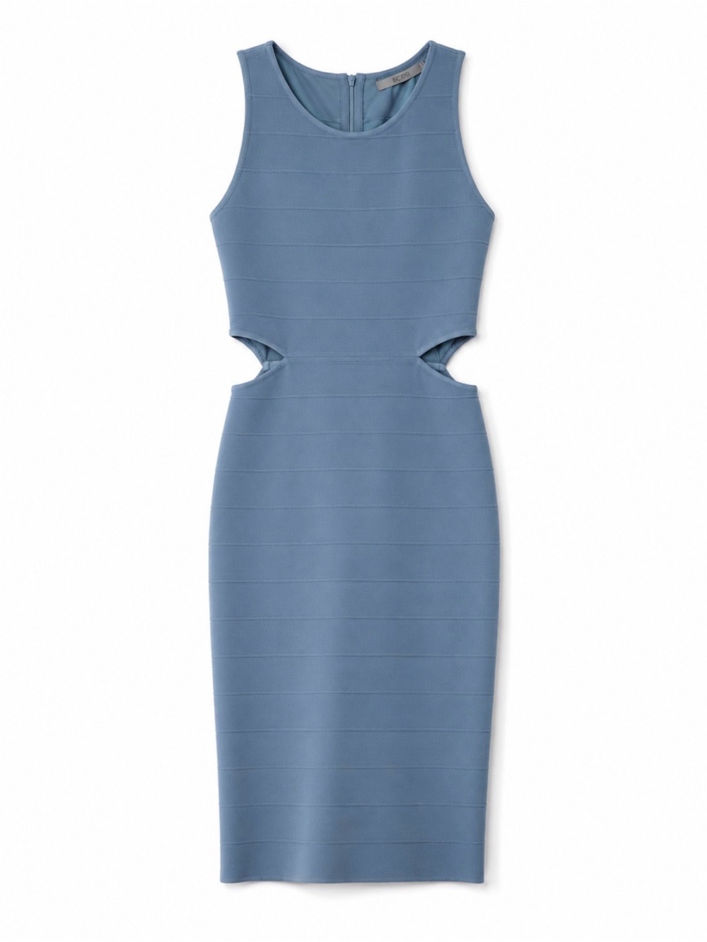 BCBG Dusty Blue Cutout Midi  Dress